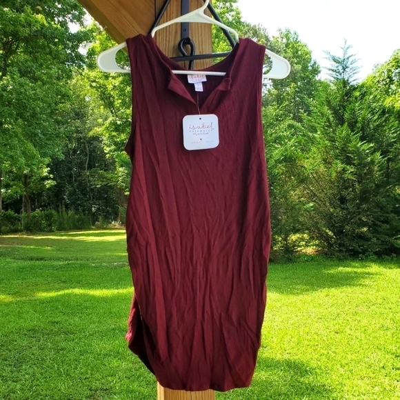 Burgandy Ribbed Tanktop Maternity NWT - Picture 1 of 7